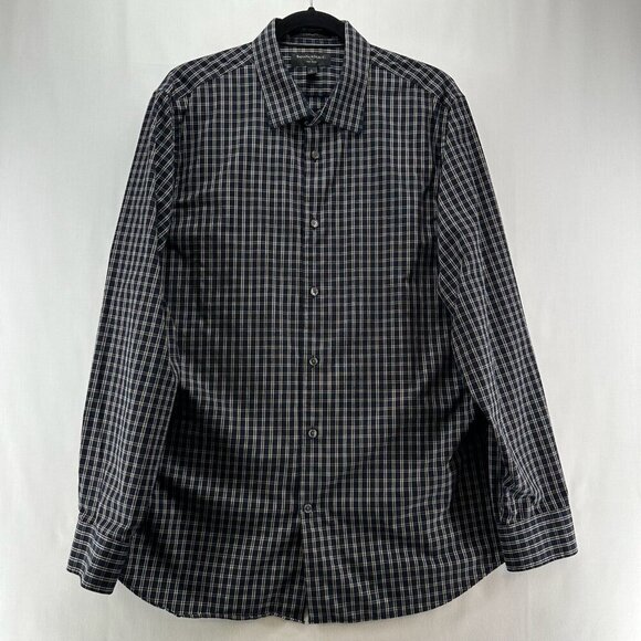 Banana Republic Other - Banana Republic Button Up Shirt L Black Plaid Long Sleeve Non Iron Standard Fit